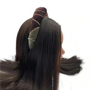 Crushed Velvet Crown Handcrafted Elegant Headband Holiday Hair Accessory